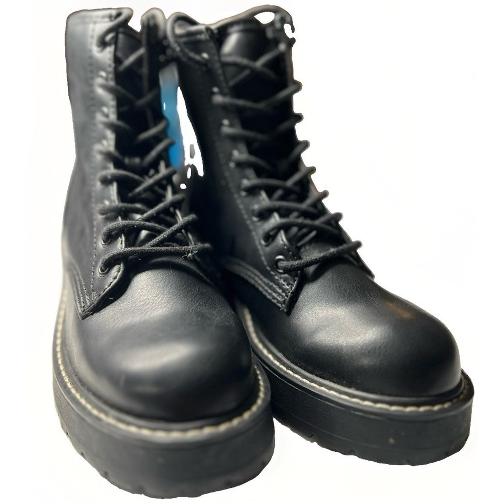 Madden Girl Carra Women's Size 6M Black Platform Combat Boots NWOB